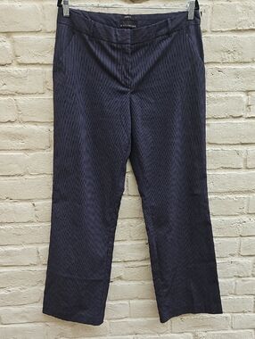 Attention Navy Pinstripe Straight Leg Trousers